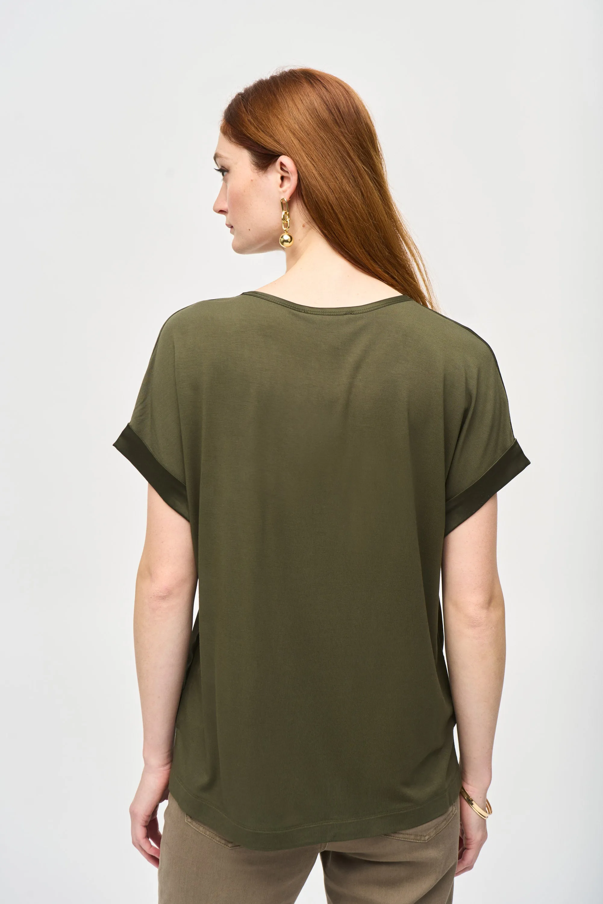 Joseph Ribkoff Satin Front Short Sleeve Top 243912