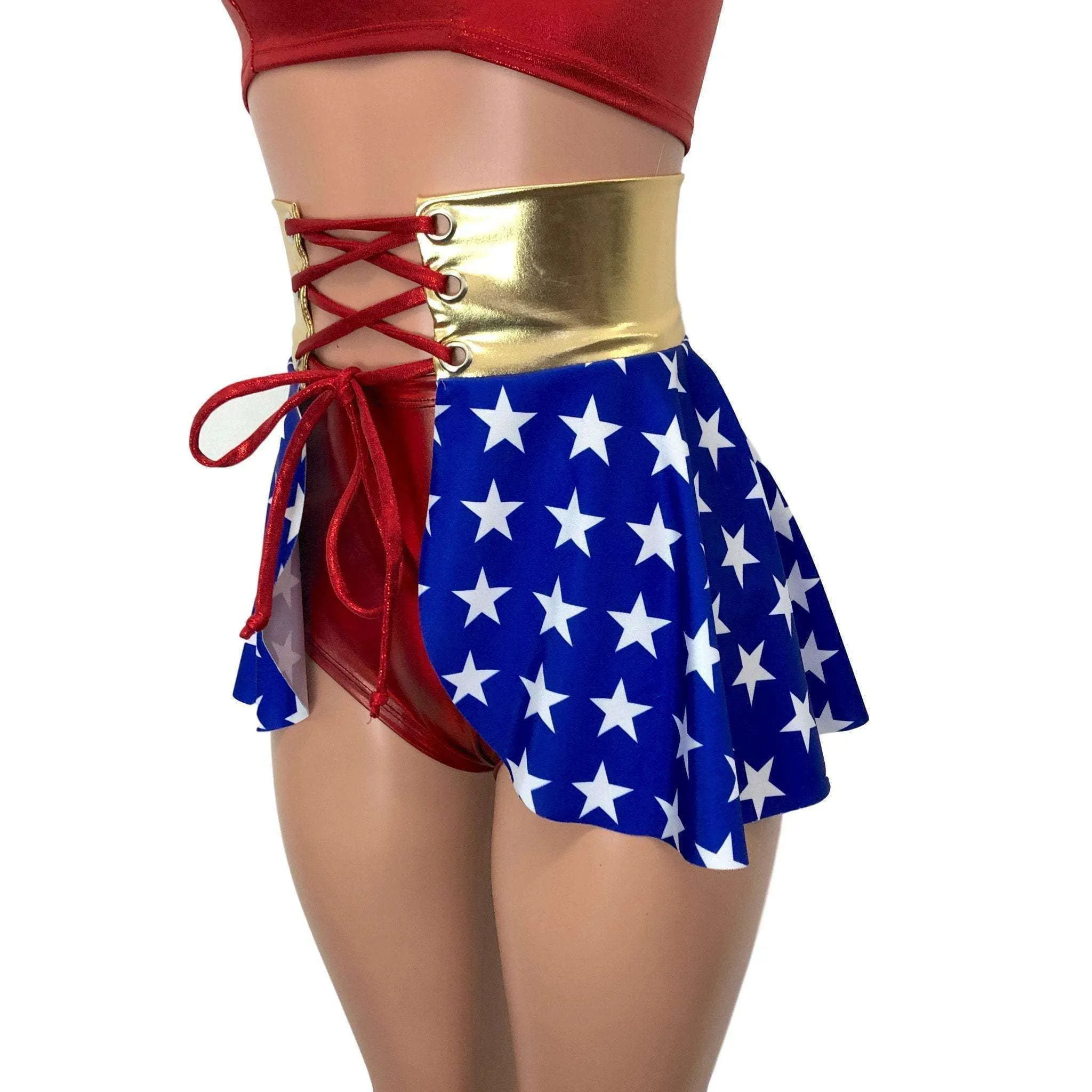 Lace-Up Corset Skirt - Wonder Woman Inspired