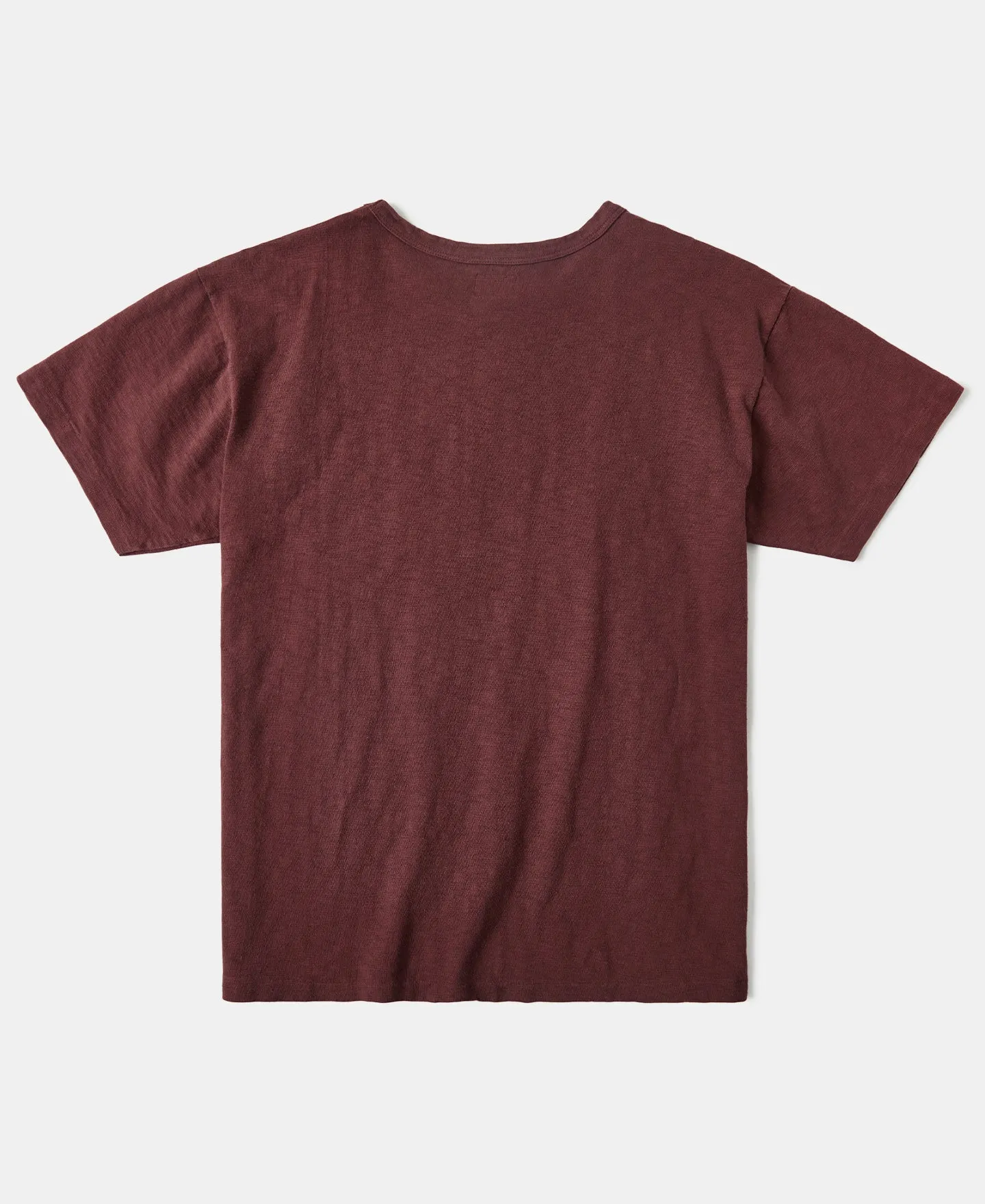 Lot 102 1940s Heavyweight Slub Pocket T-Shirt - Wine