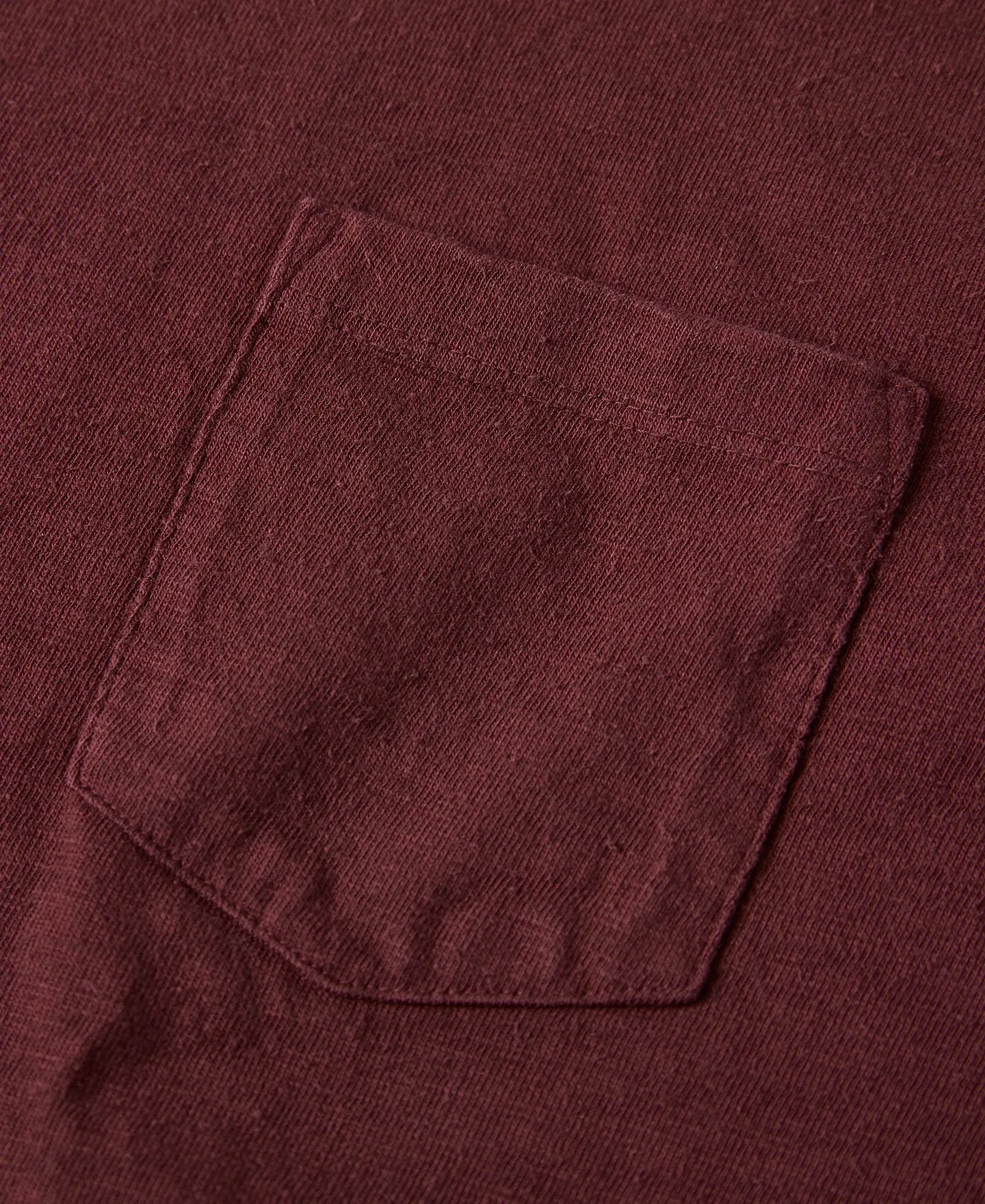 Lot 102 1940s Heavyweight Slub Pocket T-Shirt - Wine