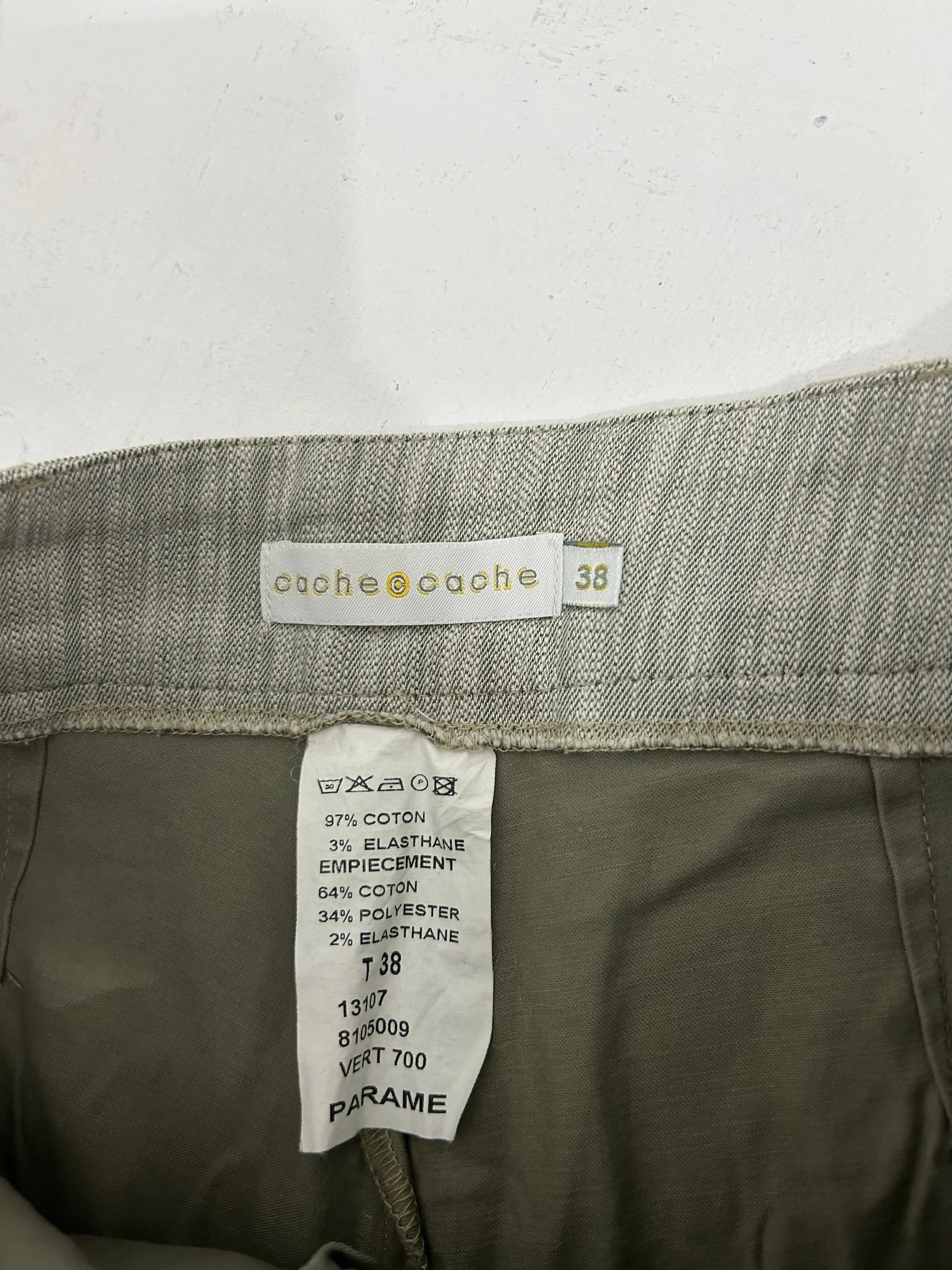 Low rise khaki cargo cotton mini/ micro short (S/M)