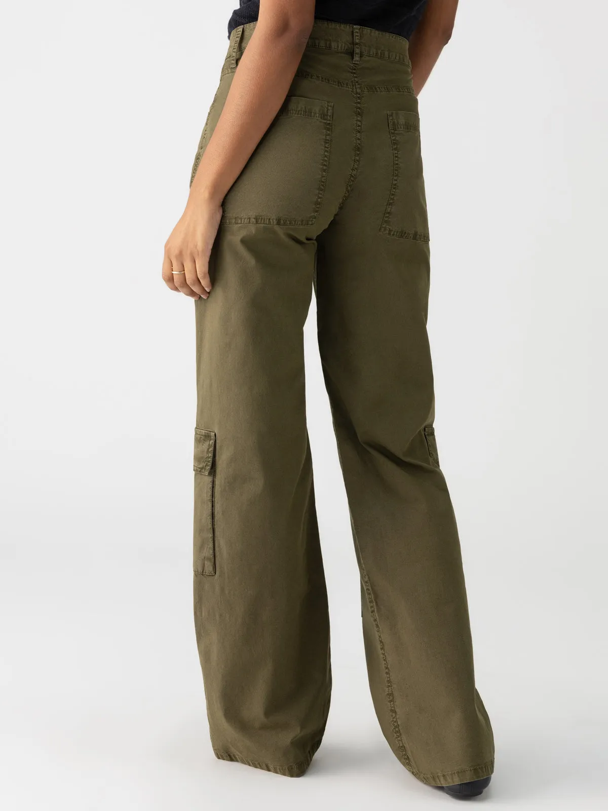 Low Slung Y2K Standard Rise Cargo Pant Mossy Green