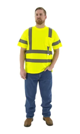 Majestic 75-5305 Hi-Vis Yellow Short Sleeve Shirt ANSI 3, R