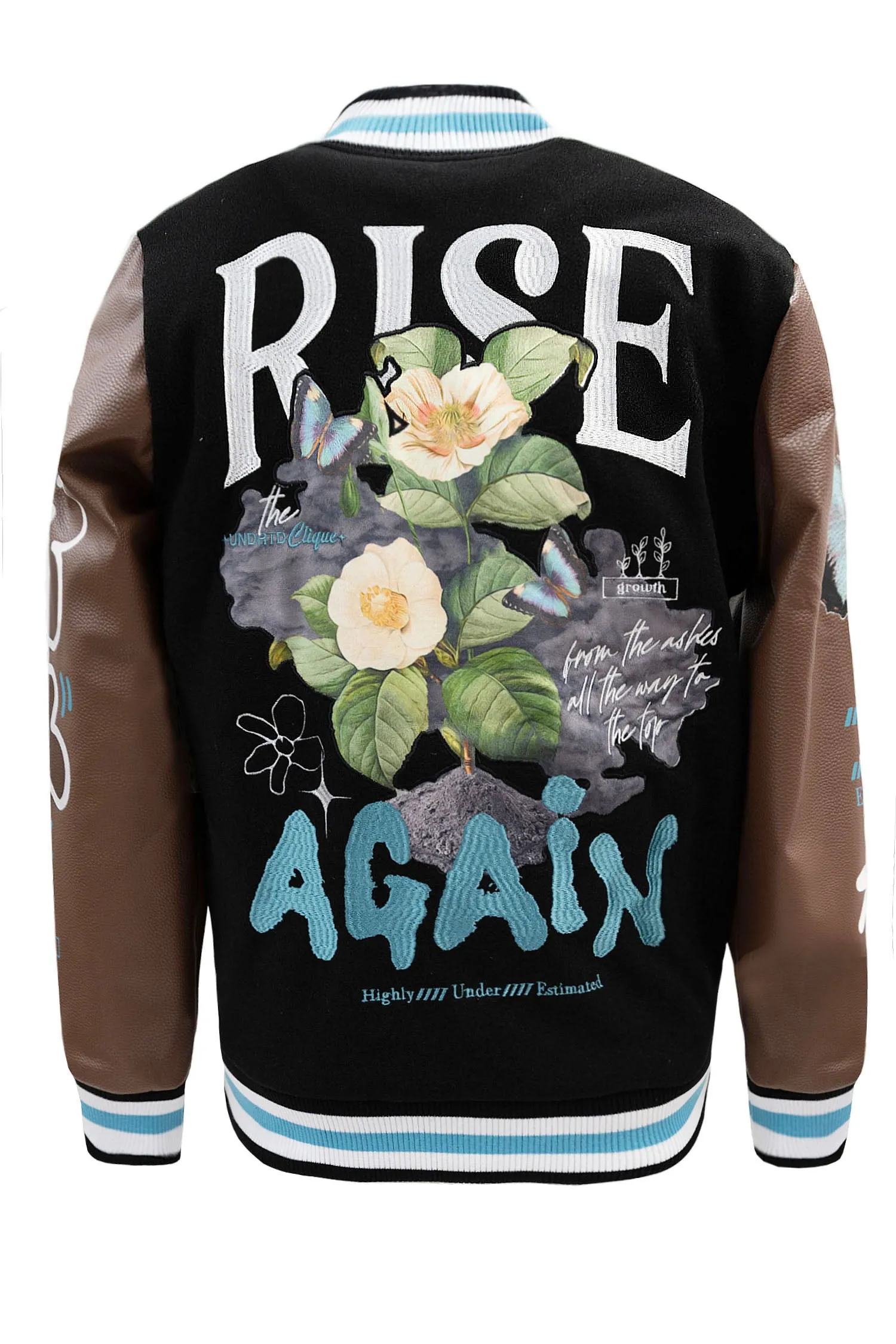 Men's Rise Again Embroidered Melton Varsity Jacket