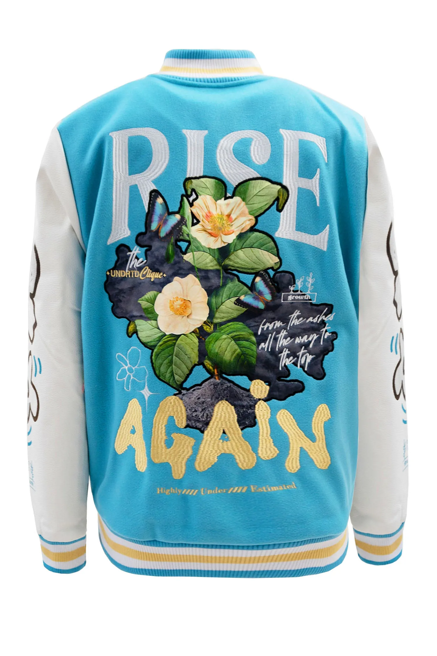 Men's Rise Again Embroidered Melton Varsity Jacket