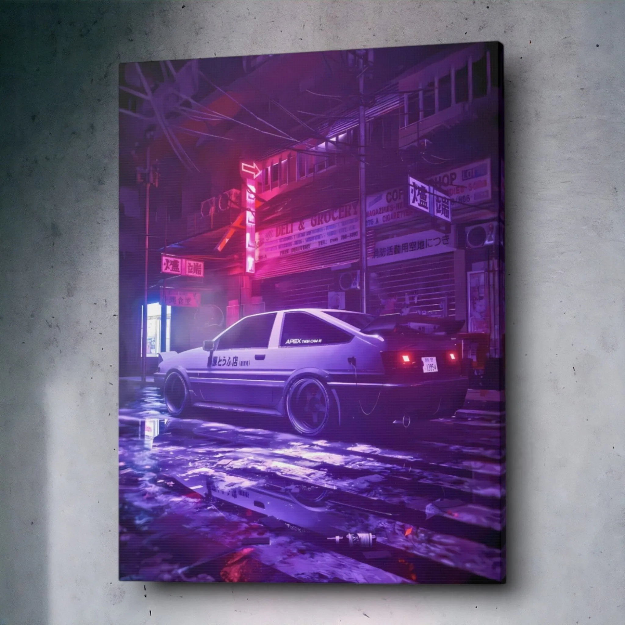 Midnight Thrills (AE86) Anime Car Canvas