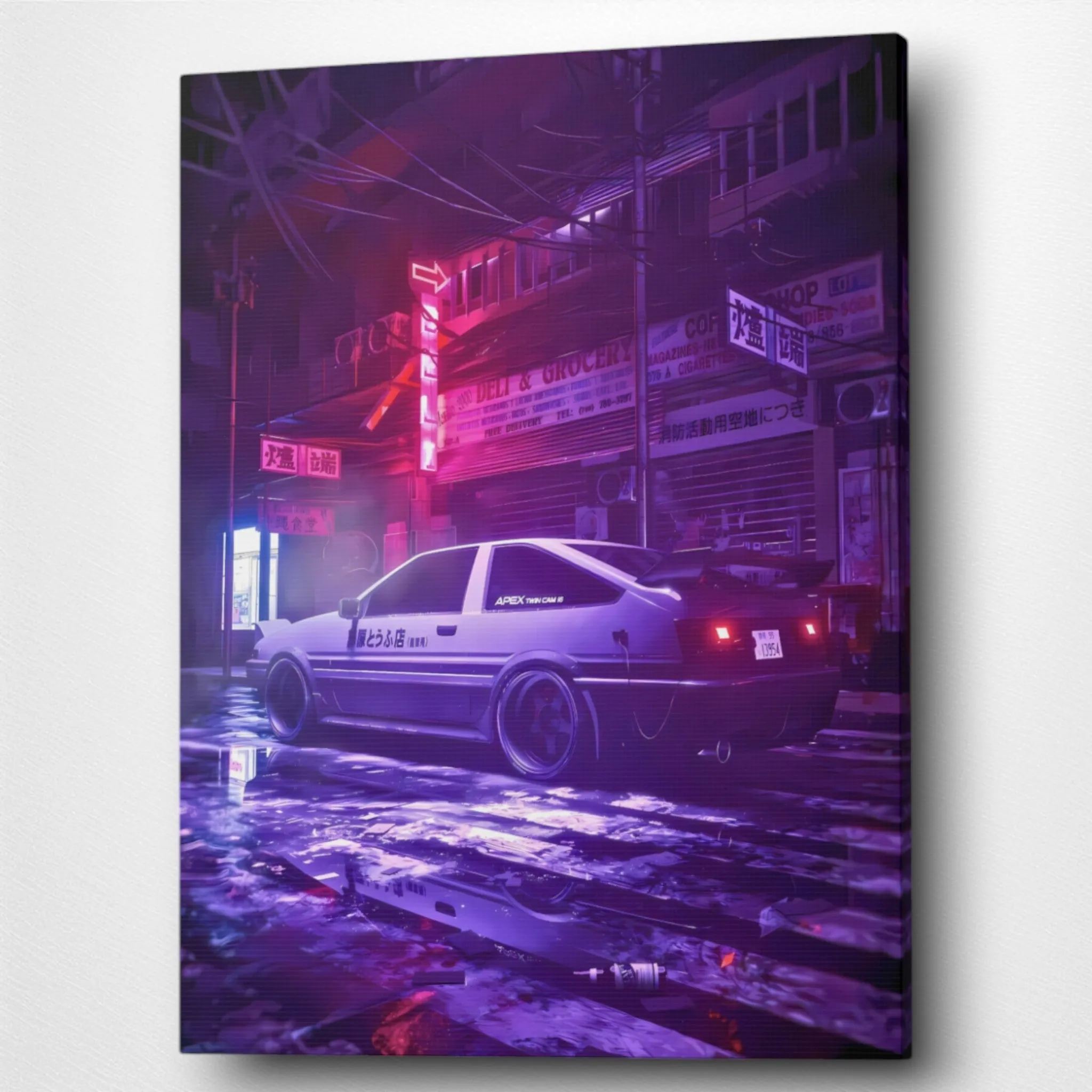 Midnight Thrills (AE86) Anime Car Canvas