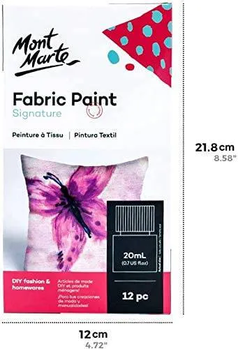 Mont Marte Fabric Paint Set 12pc x 20ml