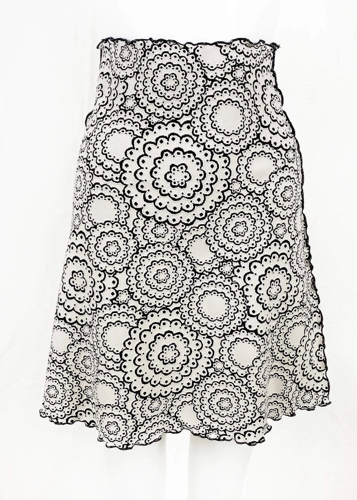 Moonbeam Doily Jacquard Knit Bias Skirt