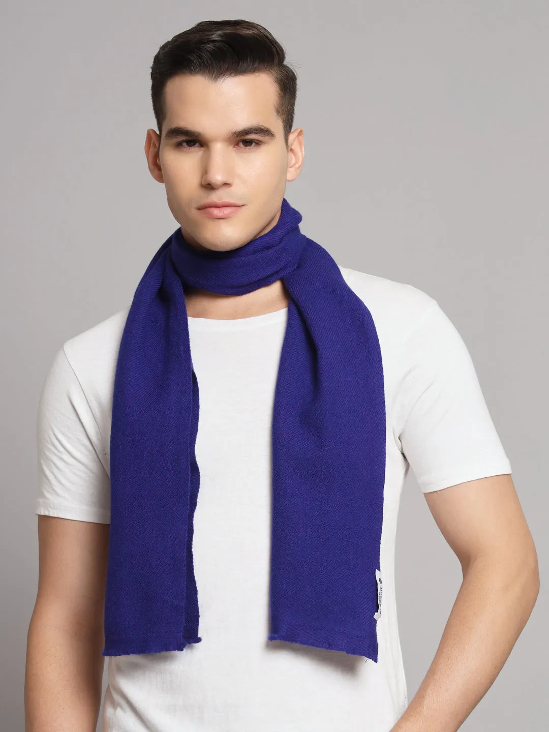 Navy Blue Woolen Muffler for Men