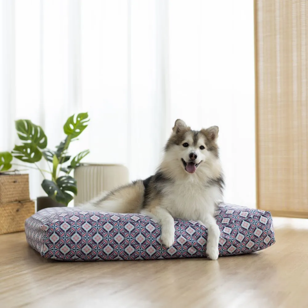 Ohpopdog Heritage Microbeads Dog Bed (Bunga Peach 6)