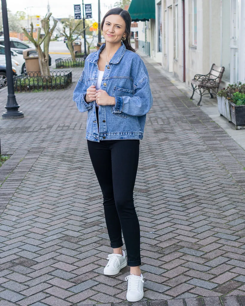 Rose Pink Georgia Lips Denim Jacket