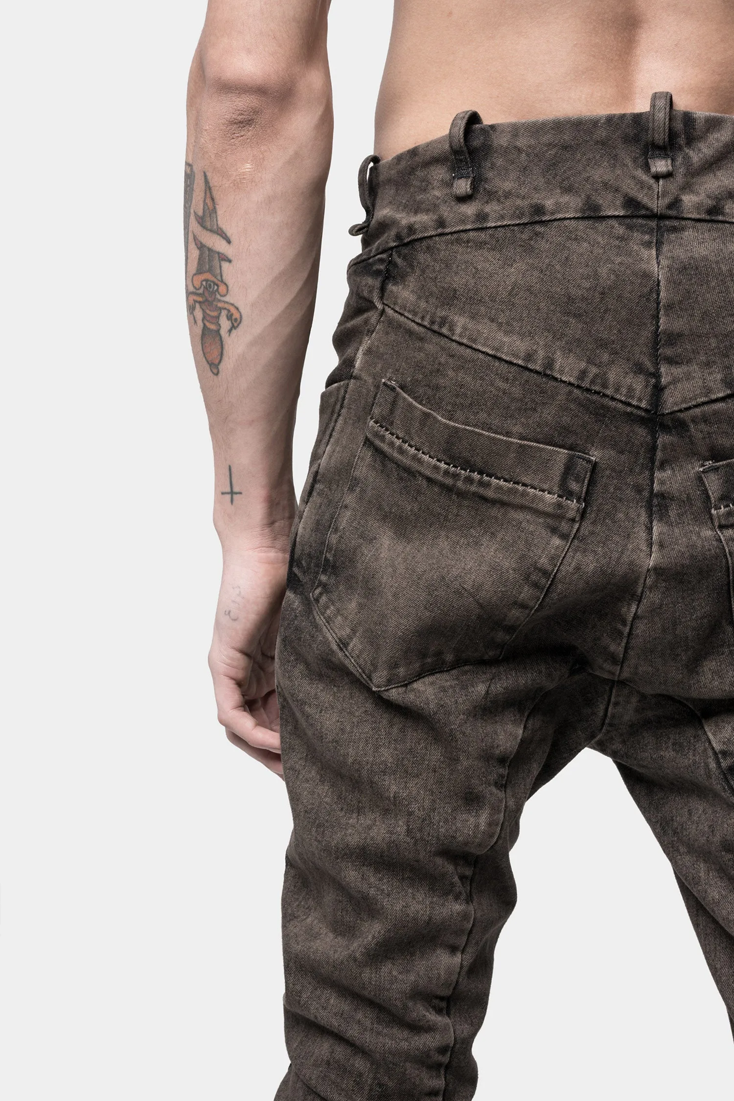 Seam detail jeans, Black clay