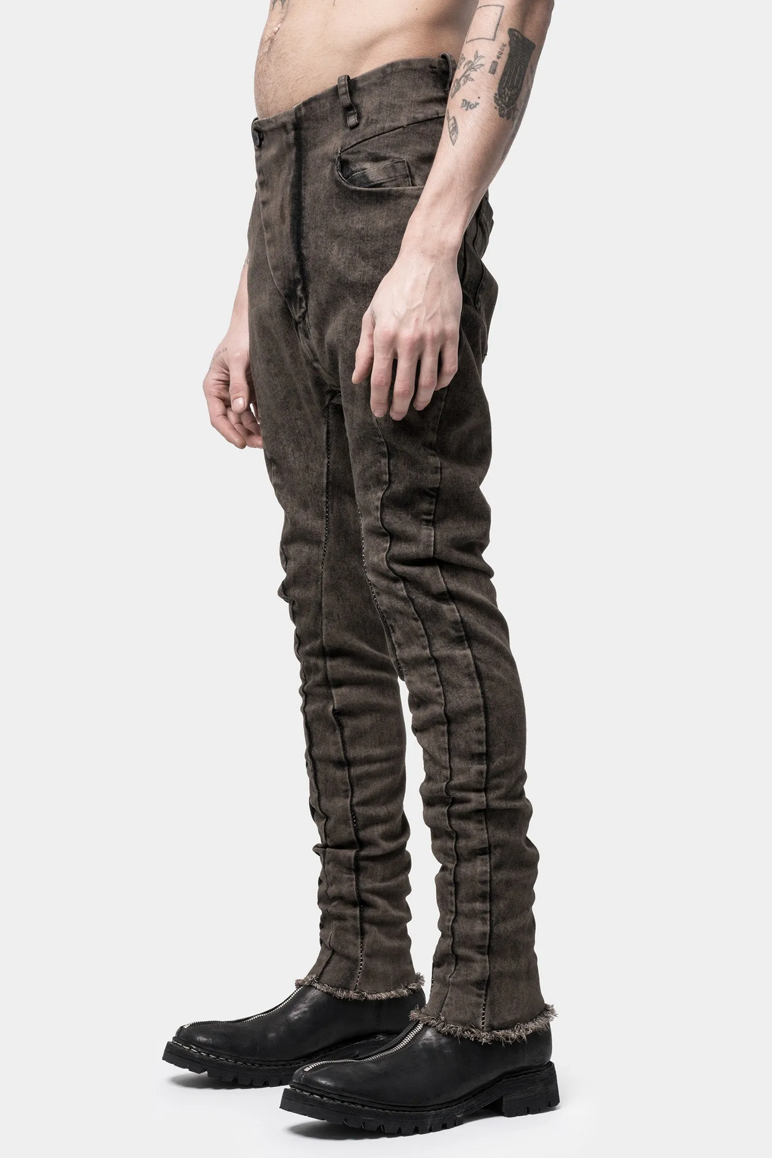 Seam detail jeans, Black clay