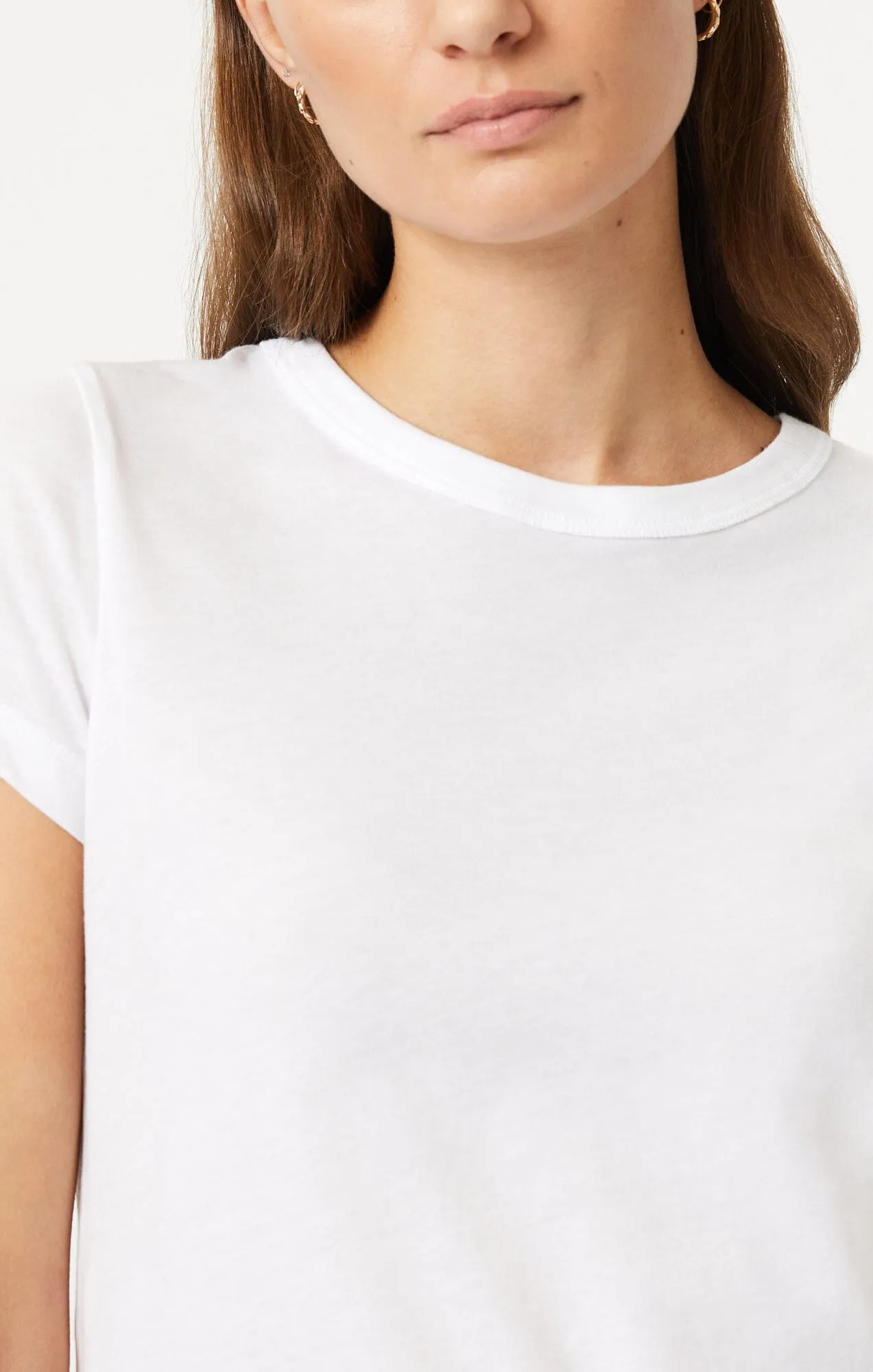 SLIM CREW NECK T-SHIRT IN WHITE