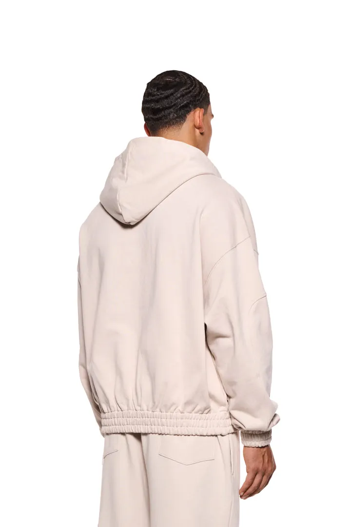 Sports Zip Hoodie Beige