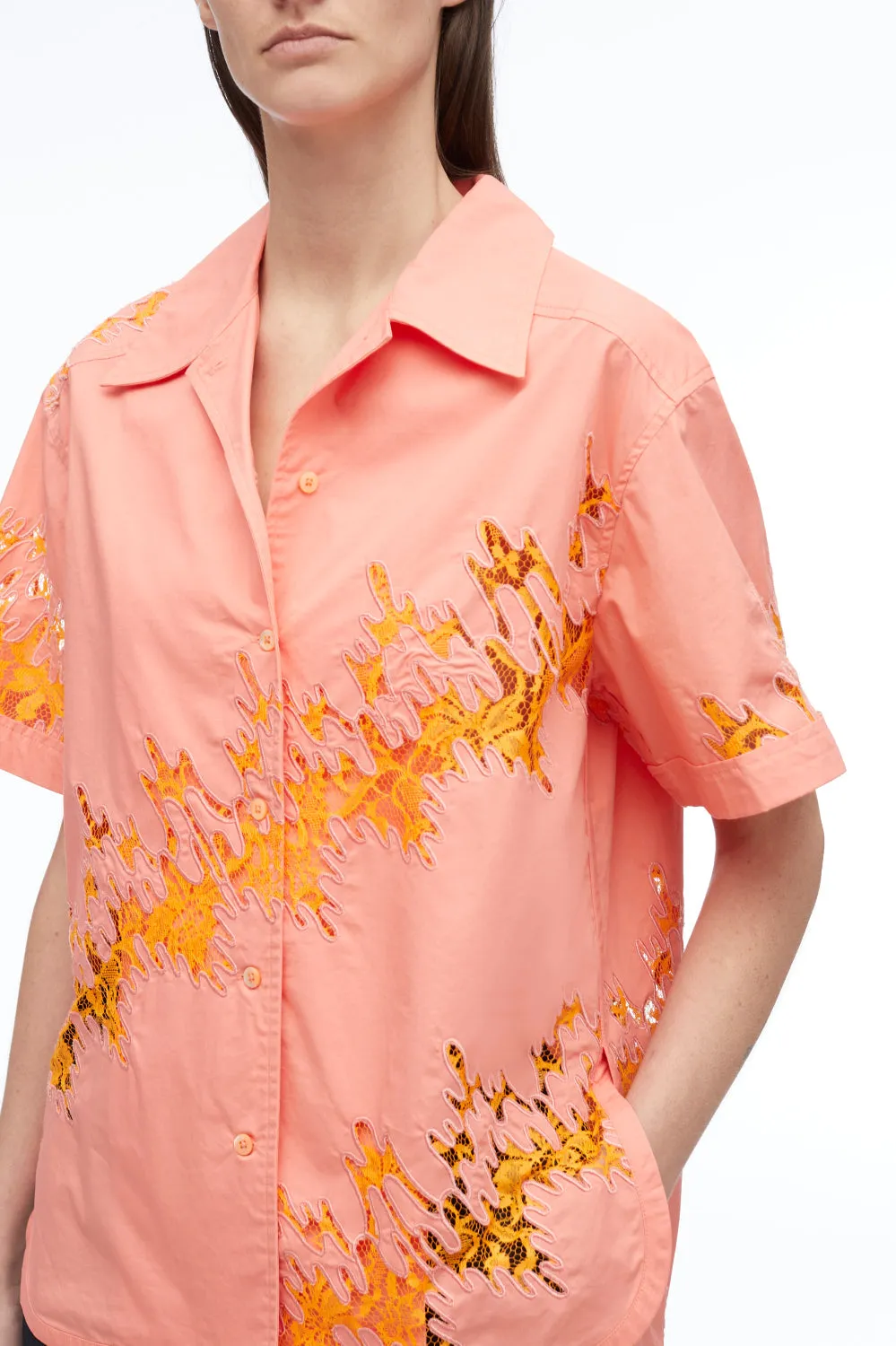 Squiggle Lace Camp Shirt