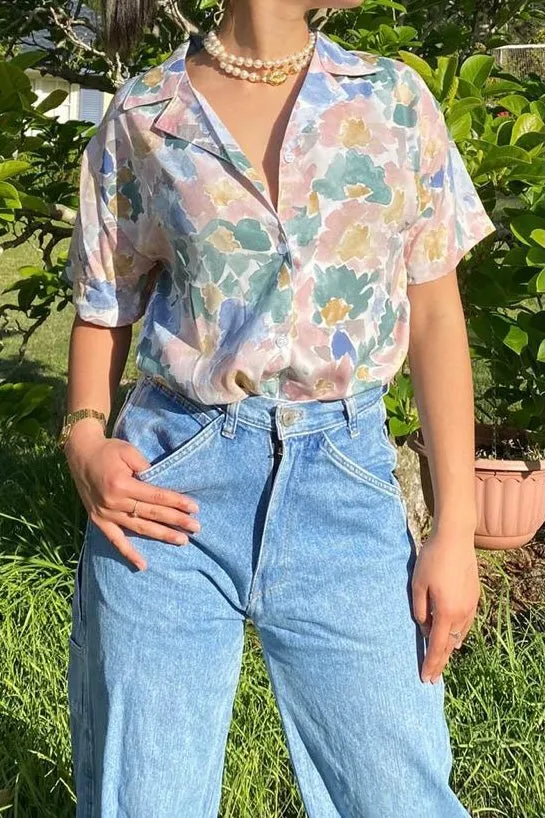 Summer floral  button up shirt