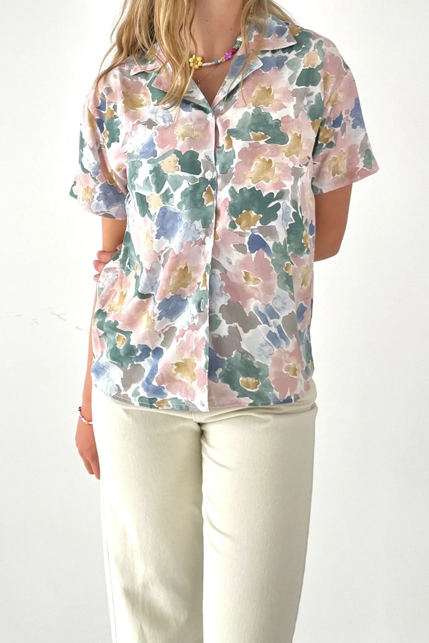 Summer floral  button up shirt