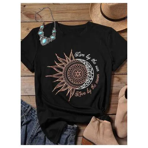 Sunflower Moon Print T-shirt