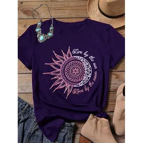 Sunflower Moon Print T-shirt