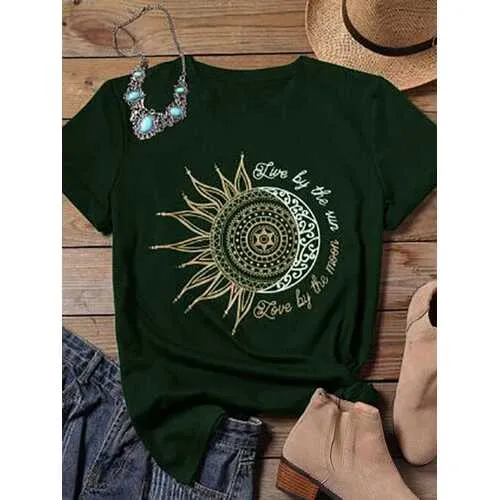 Sunflower Moon Print T-shirt