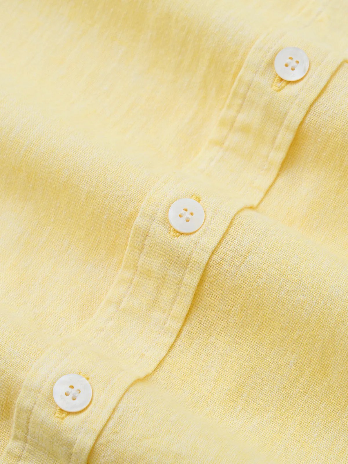 Sunny Light Yellow Cotton Linen Shirt