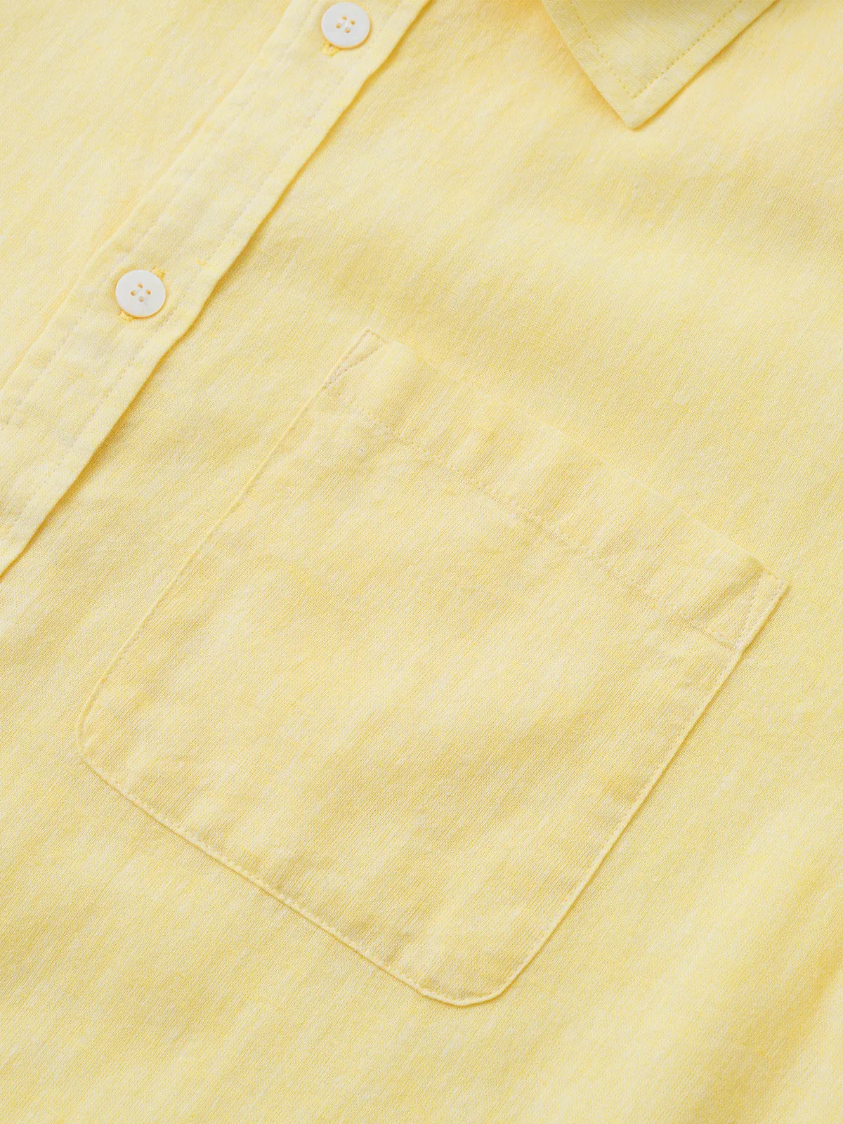 Sunny Light Yellow Cotton Linen Shirt