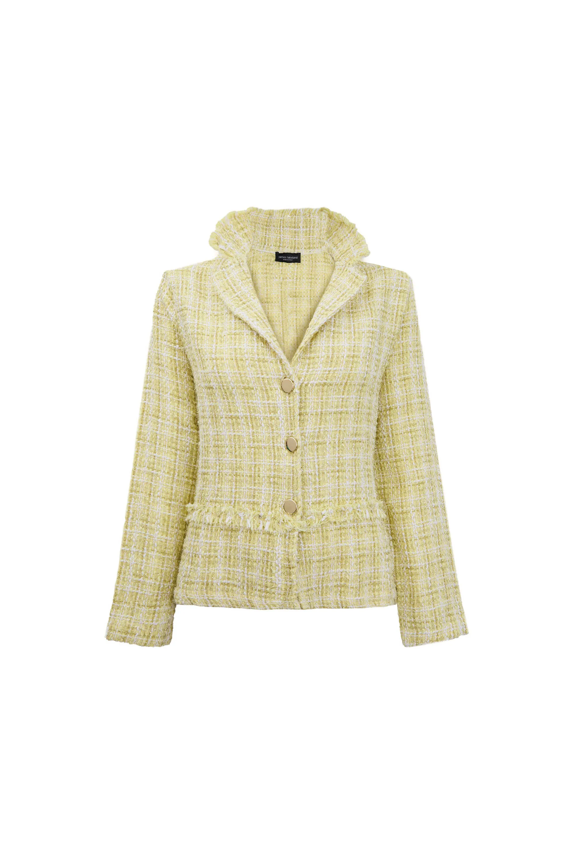 Tiered Tweed Jacket Yellow