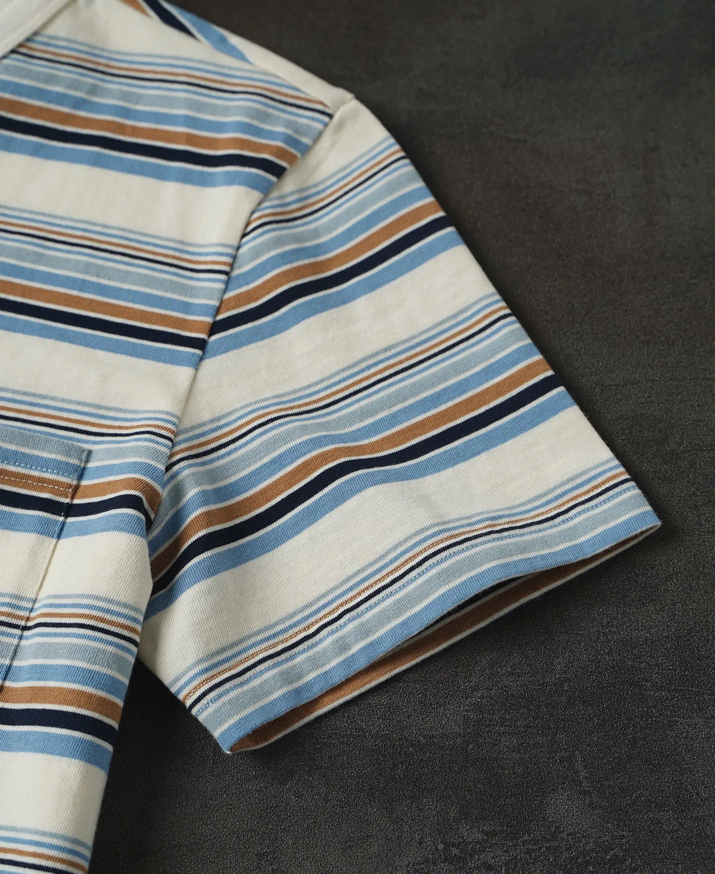 Vintage Striped Cotton Pocket T-Shirt