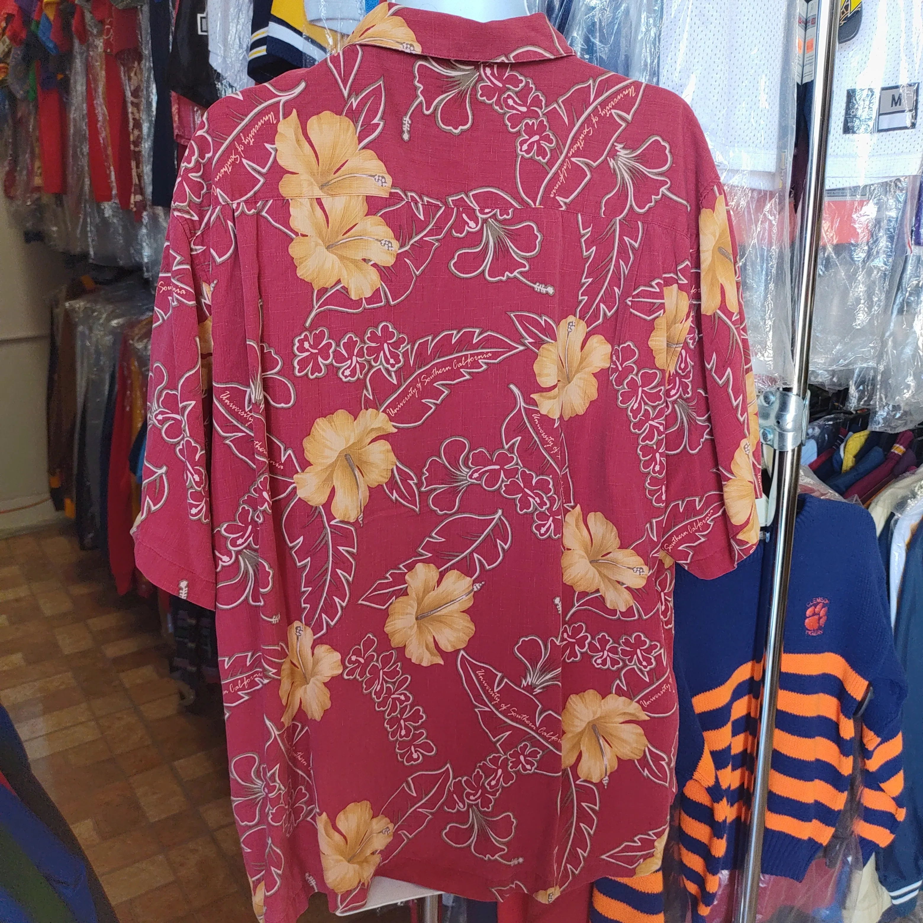 Vintage USC TROJANS NCAA Reyn Spooner Silk Hawaiian Shirt XXL