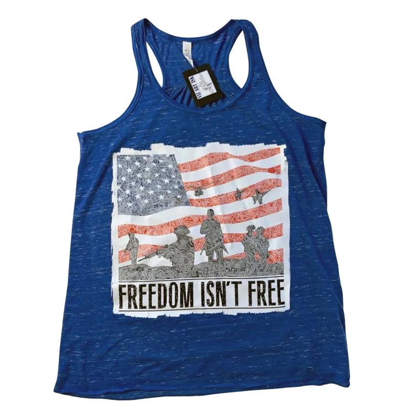 Woman's Racerback - American Heroes (Blue Heather & Black Heather)