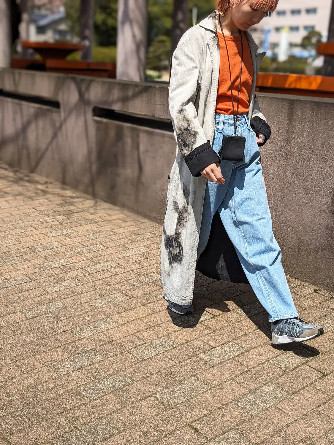 Y's 　 8oz DENIM BLEACHED LONG JACKET