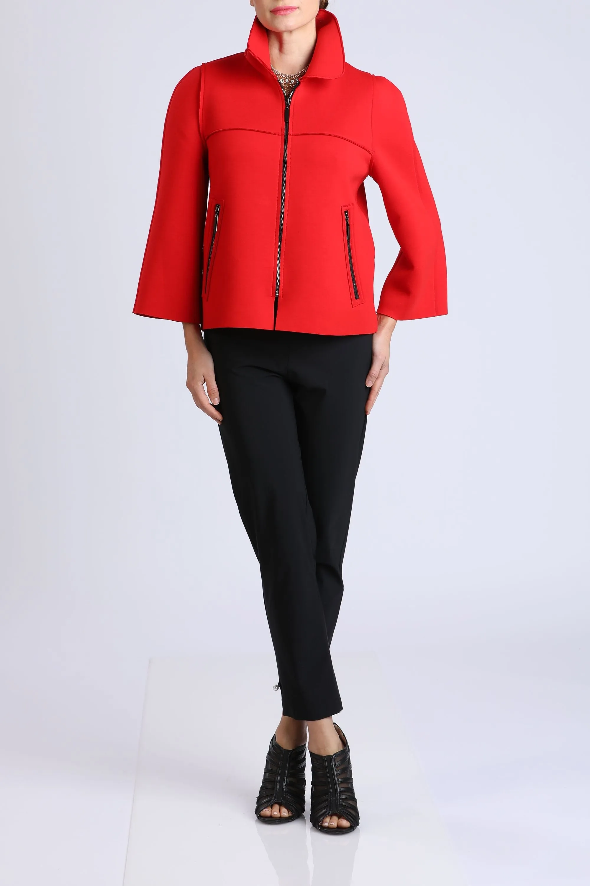 Zip Front Short Waist Jacket